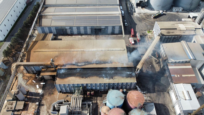 Yağ fabrikasında patlama anı