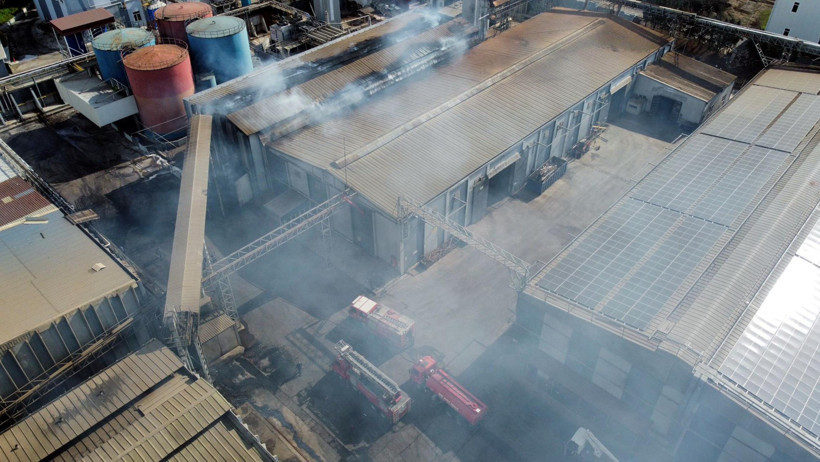 Yangın sonrası hastaneye kaldırılan işçi