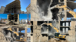 23 Yıldır İnşaat Halinde Bekleyen Bina Yıkıldı