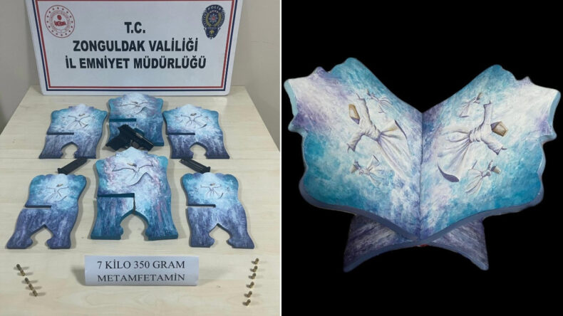 7 Kilo Uyuşturucu Semazen Figürlü Rahlede Saklanmış