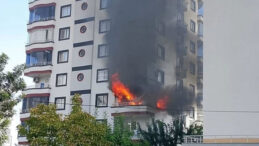 9 Katlı Binada Yangın &Ccedil;ıktı