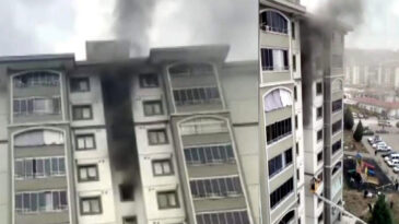 9 Katlı Binada Yangın Paniği: 5 Kişi Hastaneye Kaldırıldı