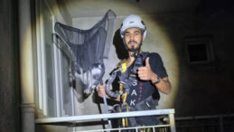 Apartman Boşluğuna Mahsur Kalan Yavru Kedi Kurtarıldı