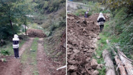 Arazi sahibi moloz d&ouml;k&uuml;p yolu kapattı