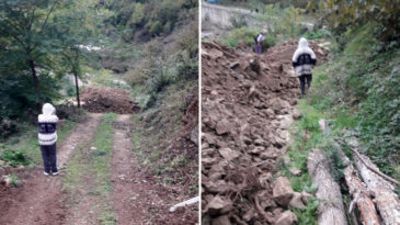 Arazi sahibi moloz d&ouml;k&uuml;p yolu kapattı