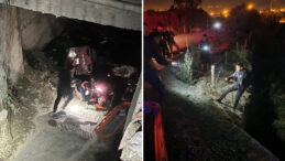 Asi Nehri'ne D&uuml;şen Motosikletliyi İtfaiye Ekipleri Kurtardı