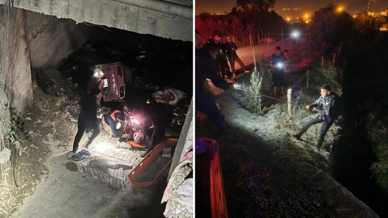 Asi Nehri'ne D&uuml;şen Motosikletliyi İtfaiye Ekipleri Kurtardı