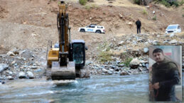Avaşin Deresi'nde Kayıp İbrahim İçin Ekskavatörle Arama Çalışmaları