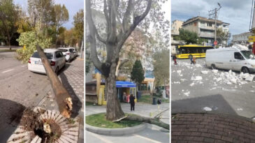 Bursa&rsquo;da Fırtına Hayatı Olumsuz Etkiledi: Ağa&ccedil;lar Devriye Girdi ve &Ccedil;atı Tuğlaları U&ccedil;tu