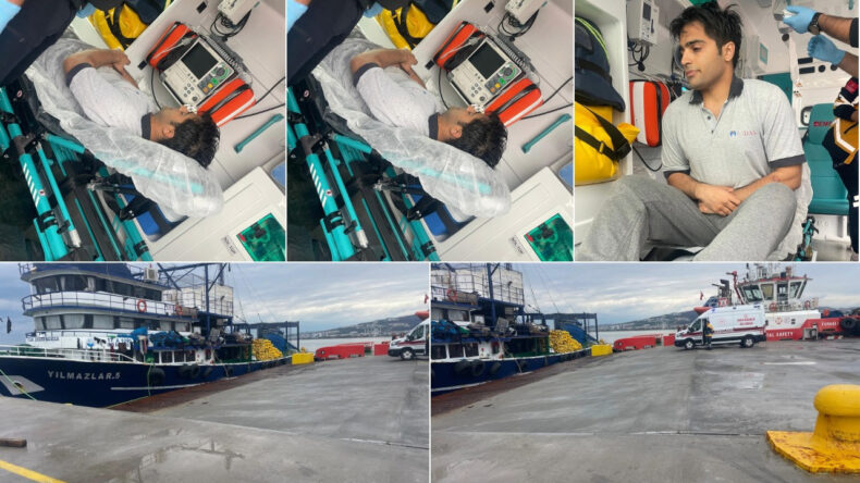 Çanakkale Boğazı'nda balıkçılar denizde çırpınan bir kişiyi kurtardı