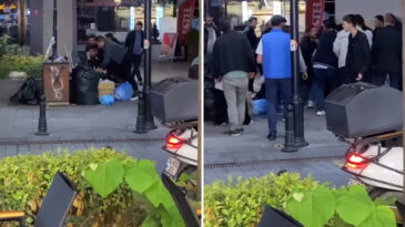 G&ouml;zleri d&ouml;nd&uuml;: &Ccedil;&ouml;plerin &uuml;zerinde d&ouml;vmeye devam ettiler