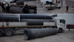 İnşaatta 750 Kilogramlık Plastik Boru Düştü