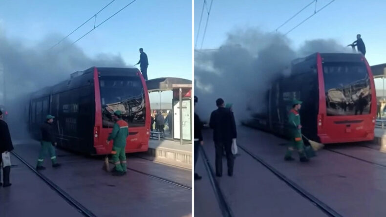 İpek Böceği Tramvayı Yangınla Karşılaştı
