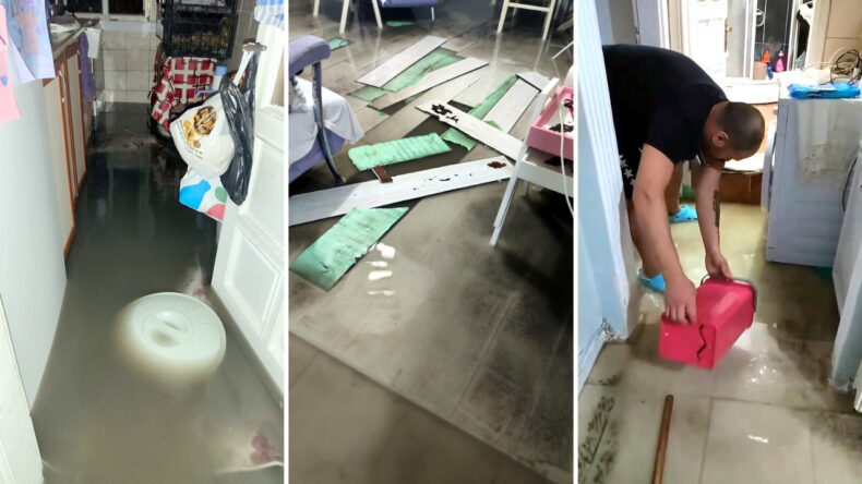 İstanbul'da Sağanak Sonrası Kanalizasyon Taştı, Evler Su Altında Kaldı