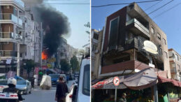 İzmir'de Alevlere Teslim Olan 3 Katlı Bina