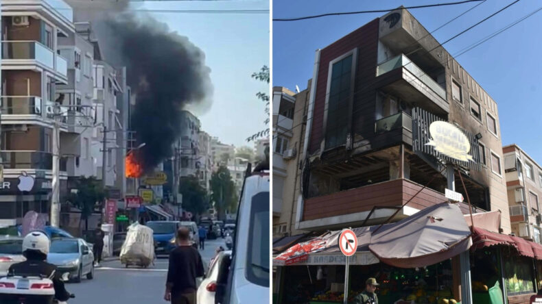 İzmir'de Alevlere Teslim Olan 3 Katlı Bina