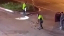 Kaza Sonrası Trafik Polisi Yolu Süpürdü