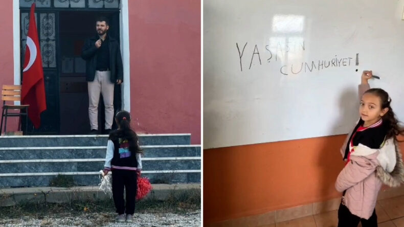 Konya'da 1 Öğretmen ve 1 Öğrenci ile Cumhuriyet Töreni