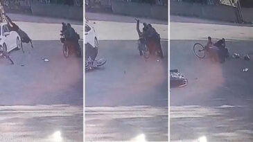 Otomobille &Ccedil;arpıştı, Havaya Fırlayıp Yaşlı &Ccedil;iftin &Uuml;zerine D&uuml;şt&uuml;