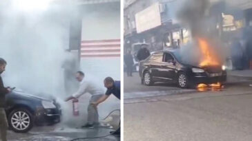 Park Halindeki Ara&ccedil;ta Yangın &Ccedil;ıktı