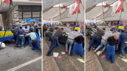 Pazar Yerinde Unutulan Araç, Pazarcıların Yardımıyla Taşındı