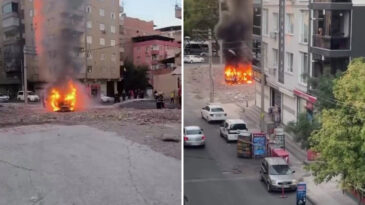 Seyir Halinde Alev Alan Ara&ccedil;ta S&uuml;r&uuml;c&uuml; Son Anda Kurtuldu