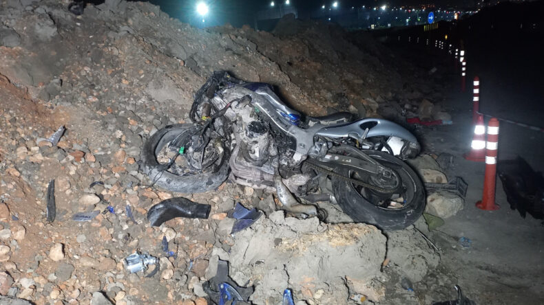 Su Kanalına Düşen Motosikletli Hayatını Kaybetti