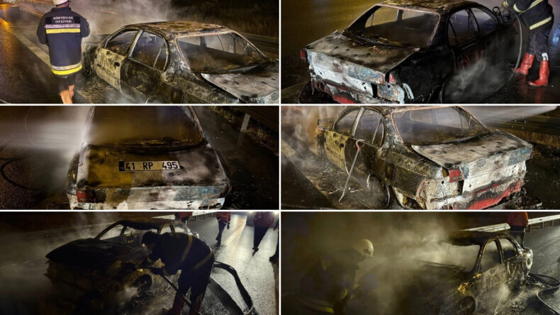 TEM Otoyolu'nda Otomobil Yangını