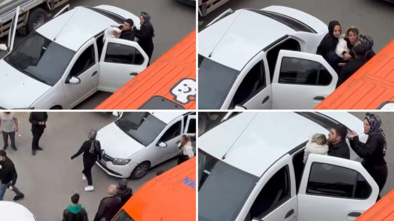 Trafikte Skandal: Kadını Araçtan İndiren Saldırı!