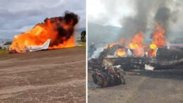 Uçak kalkış sırasında düştü: 2 ölü