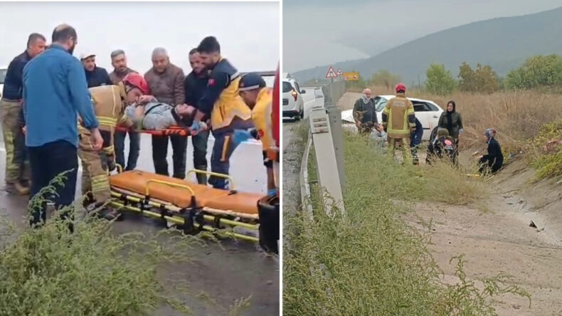 Yağmur Kazası: Otomobil Su Kanalına Uçtu, 4 Kişi Yaralandı