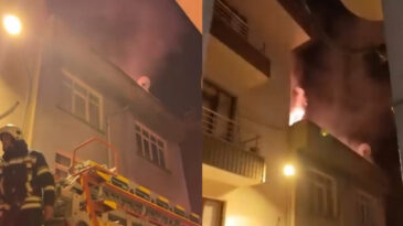 4 Katlı Apartmanda Yangın Paniği