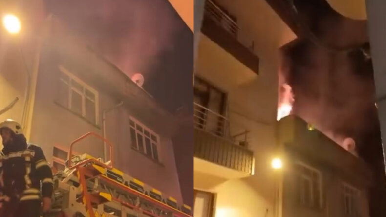 4 Katlı Apartmanda Yangın Paniği