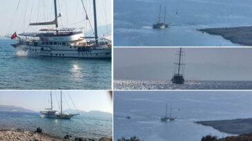 41 Metrelik Yelkenli Tekne Karaya Oturdu