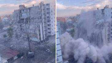 8 Katlı Bina Yıkım Sırasında &Ccedil;&ouml;kt&uuml;