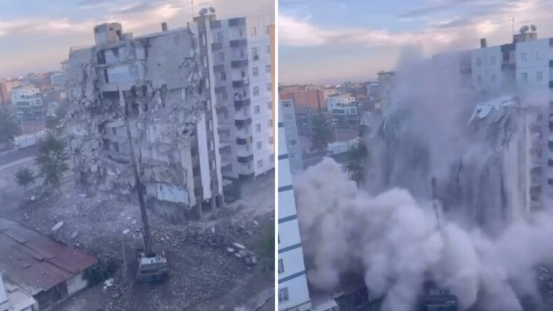 8 Katlı Bina Yıkım Sırasında Çöktü