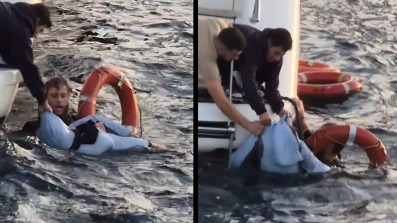 Boğaz'da Düşen Kadına Yardım Eli Uzandı