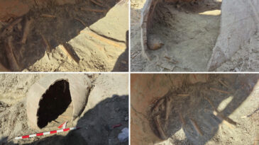 Boru D&ouml;şeyen Ekipler Tarih Buldu! 5 Ayrı K&uuml;p İ&ccedil;inde 3.500 Yıllık İnsana Ait Kemikler