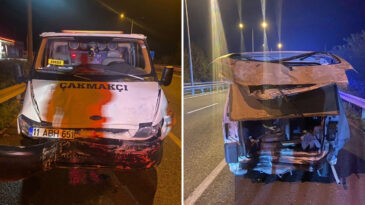 Bursa'da &Ccedil;ekici Hafif Ticari Araca &Ccedil;arptı: 1 &Ouml;l&uuml;, 4 Yaralı