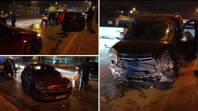 Direksiyon Kontrolünü Kaybeden Sürücü, 3 Araca Çarptı