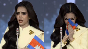 Elinde bayrakla gözyaşlarına boğuldu: Güzellik kraliçesinin zafer konuşması siyasi krize dönüştü