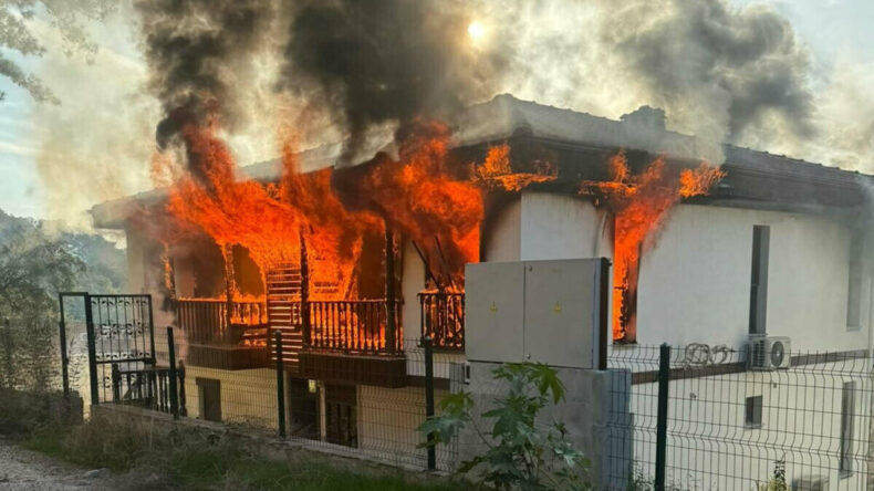 Evi yaktı, bıçakla saldırdı, jandarma vurdu