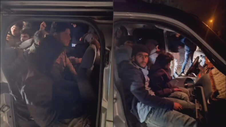 Hafif Ticari Araçta 13 Göçmen Saklandığı Belirlendi