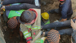 İnşaat Alanında G&ouml;&ccedil;&uuml;k: 1 İş&ccedil;i Mahsur Kaldı