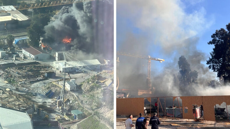 İnşaat Şantiyesinde Yangın Alarmı