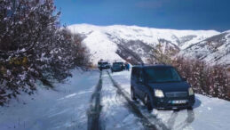 Kar yağışı başlamasıyla yollar kapandı