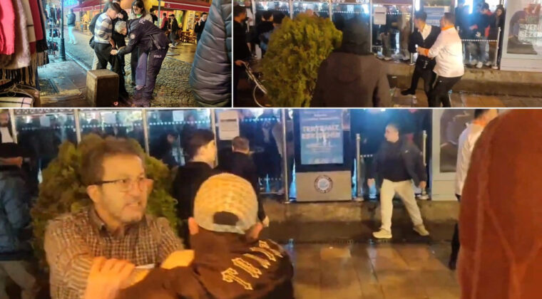 Kavga Ayırmaya Çalışan Esnaf Olayın İçine Girdi