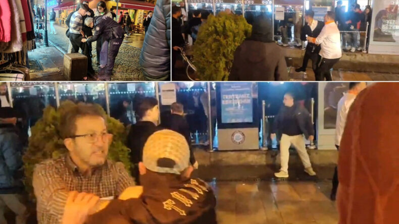 Kavga Ayırmaya Çalışan Esnaf Olayın İçine Girdi