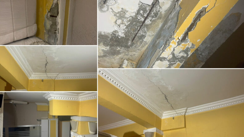 Kocaeli Tedirgin Ediyor! Bir Binanın Kolonları &Ccedil;atladı