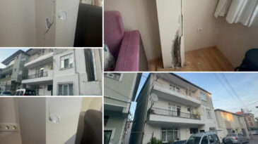 Kolonları &ccedil;atlayan iki bina daha boşaltıldı